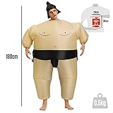 Aufblasbares Kostüm Sumo | Ausgefallenes Auflbaskostüm | Premium Qualität | Größe Erwachsene | Polyester | Angenehm tragbar | Resistent | Mit Aufblassystem | OriginalCup® - 7