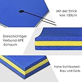 RELAX4LIFE 270 x 180 cm Wasserhängematte, Aufrollbare Schwimmmatte, Wasser Bett 300 kg belastbar (bis zu 5 Personen), Wasserliege aus 3-schichtigem XPE Schaum, Wassermatte für Erholung (Groß-Blau) - 4