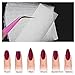 Kalolary 50Pcs Silk Fiberglass Nail Extensions mit einer Pinzette, Fiberglas Nagelverlängerung Nail Extension Silk Fiberglass Gel Kit Manicure Tool Nail Care Fiberglass Silk Nails Wrap Stickers - 5