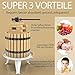 12L Obstpresse Apfelpresse Fruchtpresse der mit Hölzernem Korb für Selbst Gemachten Natürlichen Saft, Traube, Beere, Apfel, Fruchtpresse Weinpresse inklusive Kostenlos Pressnetz - 2