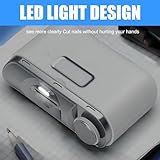 3-in-1 Elektrischer Nagelknipser mit Licht, Automatischer Nagelknipser Nageltrimmer Nagelpolierer mit Nagelreste Aufbewahrung,Nagelknipser Trimmer für Babys,Kinder,Erwachsene,Senioren - 2