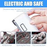 3-in-1 Elektrischer Nagelknipser mit Licht, Automatischer Nagelknipser Nageltrimmer Nagelpolierer mit Nagelreste Aufbewahrung,Nagelknipser Trimmer für Babys,Kinder,Erwachsene,Senioren - 4