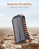 Hiluckey Wireless Solar Powerbank 26800mAh Wasserdichtes Solar Ladegerät USB C Externer Akku mit 4 Outputs, Power Bank für Smartphones, Tablets und mehr - 6