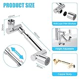Flintronic Drehbarer Wasserhahn Aufsatz, 1440 Grad Multifunktionaler Verlängerungshahn Mit 2 Einstellbarer Perlator, Faucet Extender für Küche und Bad - 3