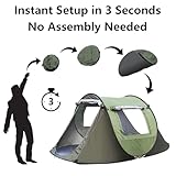 TECKZOON Pop Up Camping Zelt 3–5 Personen, Automatisches Wurfzelt in 3 Sekunden, 2 Mesh-Fenster, 210D Wasserdicht & UV-Schutz, Tragbares Leichtes Kuppelzelt für Outdoor, Familien, Festival & Reisen - 3