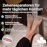 YOGAMEDIC Zehenspreizer - 2 Paar, 4 Stück - Weiche, komfortable, langhaltige & BPA-Freie Silikon Zehentrenner - Hallux Valgus Korrektur - Hammerzehen Korrektur - Zehenschutz - 2