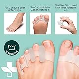 YOGAMEDIC Zehenspreizer - 2 Paar, 4 Stück - Weiche, komfortable, langhaltige & BPA-Freie Silikon Zehentrenner - Hallux Valgus Korrektur - Hammerzehen Korrektur - Zehenschutz - 6