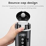DC 12V/24V Auto Reise Elektrischer Wasserkocher, 400ml Auto Heizbecher mit Anti-Spill Deckel, Auslaufsicher, 304 Edelstahl Liner Tragbare Kaffee Tee Tasse Bis zu 100℃ Variable Temperaturregelung - 4