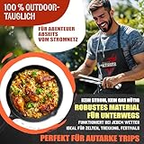 KESSER® Raketenofen mit Grillpfanne aus Gusseisen | inkl. Grillzange & Tragetasche | Dutch Oven 6 integrierte Spikes | BBQ Rakete Holzofen | Camping Outdoor-Campingkocher | Campinggrill Edelstahl - 8