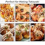 Topyond Takoyaki Pfanne,14 Löcher 3.8cm Loch Antihaft Pan Gusseisen mit Abnehmbarem Griff,Takoyaki Maker,Taiyaki Pfanne,Poffertjes Maker - 7