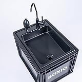 BOXIO - WASH: Mobiles 40x30 Spülbecken, Camping Waschbecken mit Pumpe ohne Strom, Camping Zubehör in Eurobox für den Van Ausbau, Friseur oder outdoor auf Festival & Garten, Spüle als Camping Gadgets - 4