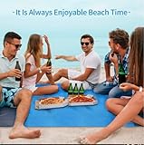 Kbsmx Großes Strandtuch, Anti-Sand-freie Strandmatte, Anti-Sand- Stranddecke, Picknickmatte mit 4 Ankern, 200 x 210 cm - 2