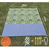 Kbsmx Großes Strandtuch, Anti-Sand-freie Strandmatte, Anti-Sand- Stranddecke, Picknickmatte mit 4 Ankern, 200 x 210 cm - 3