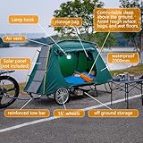 Jagahaha Fahrradanhänger Zelt, Faltbarer, wasserdichter Fahrradwohnwagen mit 16 Zoll Geländerädern, PU2000mm, schneller Aufbau in 2 Minuten, erhöhtes Schlafe, Perfekt E-Bike Camping - 3