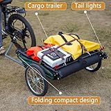 Jagahaha Fahrradanhänger Zelt, Faltbarer, wasserdichter Fahrradwohnwagen mit 16 Zoll Geländerädern, PU2000mm, schneller Aufbau in 2 Minuten, erhöhtes Schlafe, Perfekt E-Bike Camping - 4