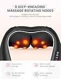 RIKE Shiatsu Nackenmassagegerät mit Wärme – 3D Massagegerät für Nacken, Schultern & Rücken, mit Netz- & Auto-Adapter, tiefenwirksame Knetmassage, Geschenkidee für Männer & Frauen - 3