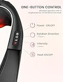 RIKE Shiatsu Nackenmassagegerät mit Wärme – 3D Massagegerät für Nacken, Schultern & Rücken, mit Netz- & Auto-Adapter, tiefenwirksame Knetmassage, Geschenkidee für Männer & Frauen - 4
