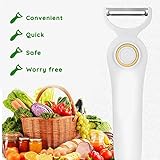 Elektrischer Obst-Gemüse-Schäler, Handbetriebener Manueller Apfelschäler, Kartoffelschäler Elektrisch, mit Drei Hochwertigen Edelstahl-Schälmessern, für Küche, Apfel, Karotte, Kartoffel, Gurke - 2