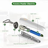 Elektrischer Obst-Gemüse-Schäler, Handbetriebener Manueller Apfelschäler, Kartoffelschäler Elektrisch, mit Drei Hochwertigen Edelstahl-Schälmessern, für Küche, Apfel, Karotte, Kartoffel, Gurke - 3