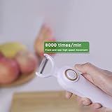 Elektrischer Obst-Gemüse-Schäler, Handbetriebener Manueller Apfelschäler, Kartoffelschäler Elektrisch, mit Drei Hochwertigen Edelstahl-Schälmessern, für Küche, Apfel, Karotte, Kartoffel, Gurke - 5