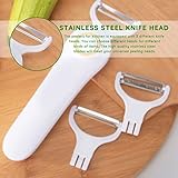 Elektrischer Obst-Gemüse-Schäler, Handbetriebener Manueller Apfelschäler, Kartoffelschäler Elektrisch, mit Drei Hochwertigen Edelstahl-Schälmessern, für Küche, Apfel, Karotte, Kartoffel, Gurke - 6