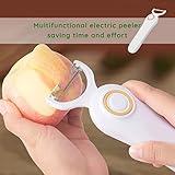 Elektrischer Obst-Gemüse-Schäler, Handbetriebener Manueller Apfelschäler, Kartoffelschäler Elektrisch, mit Drei Hochwertigen Edelstahl-Schälmessern, für Küche, Apfel, Karotte, Kartoffel, Gurke - 7