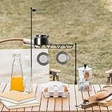 Camping-Küchenregal, Camping-Küchenregal, Schreibtischregal für Camping – multifunktionaler Besteckhalter, tragbar, Kleiderbügel im Topf für Picknick im Freien - 3