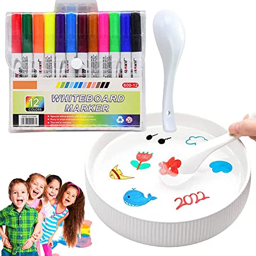AHSRW Dooddy Magic Painting Pens, Magical Doodle Water Floating Ink Pen for Kids, Magical Water Floating Pen with Spoon (Set 2) - 1