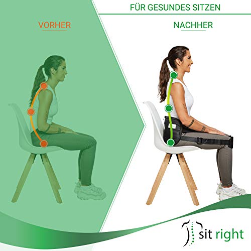sit right Rückengurt für gesundes Sitzen - Geradehalter & Haltungstrainer für eine aufrechte Haltung - Rückentrainer zur Haltungskorrektur für Damen & Herren - schwarz - Einheitsgröße - 3