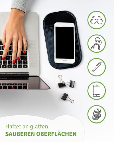 TECHNIGART 2X Anti-Rutsch-Matte fürs Handy - Auto-Halterung ohne Klebstoff für Smartphone, Brille, etc. - Haftmatte fürs Armaturenbrett - 2er-Set - 2