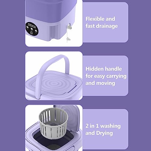 8L Portable Washing Machine | Foldable Mini Washing Machine | Mini Washing Machine Half Automatic Small Washer | with 3 Modes Deep Cleaning for Underwear | Baby Clothes, or Small Items - 5
