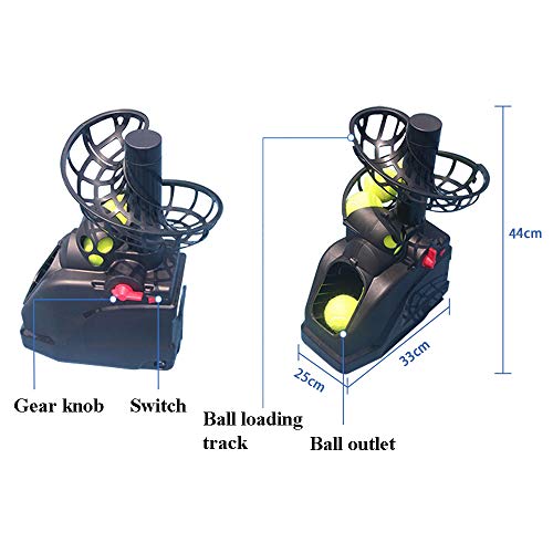 hzexun Tennisbälle Ballmaschine Tragbarer Tennisball-Maschine Solo Tennistrainer AC&Batterie Zuhause/Gericht Ballwurfmaschinen - 2