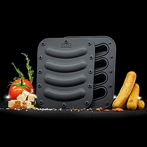 Lurch 240515 Wursti-Maker / Wurstformer im 2er Set zur Herstellung von vegetarischen und veganen Bratwürsten aus 100% BPA-freiem Platin Silikon - 3
