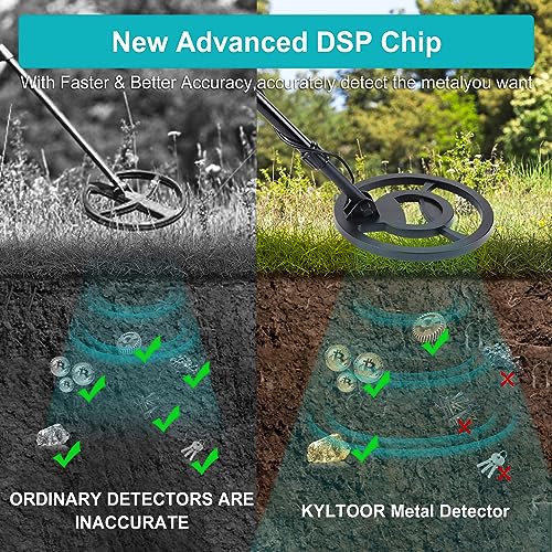 Metal Detector Waterproof 5 Professional Modes Metal Detector, Higher Accuracy, Larger LCD Display, Powerful Memory Mode, 10 Inch IP68 Large Search Coil, Advanced DSP Chip - 4