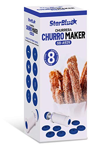 StarBlue Churrera Churro-Maschine kostenlosem Rezept-E-Book - Einfaches Werkzeug zum Frittieren von Churros in 8 verschiedenen Formen - 9